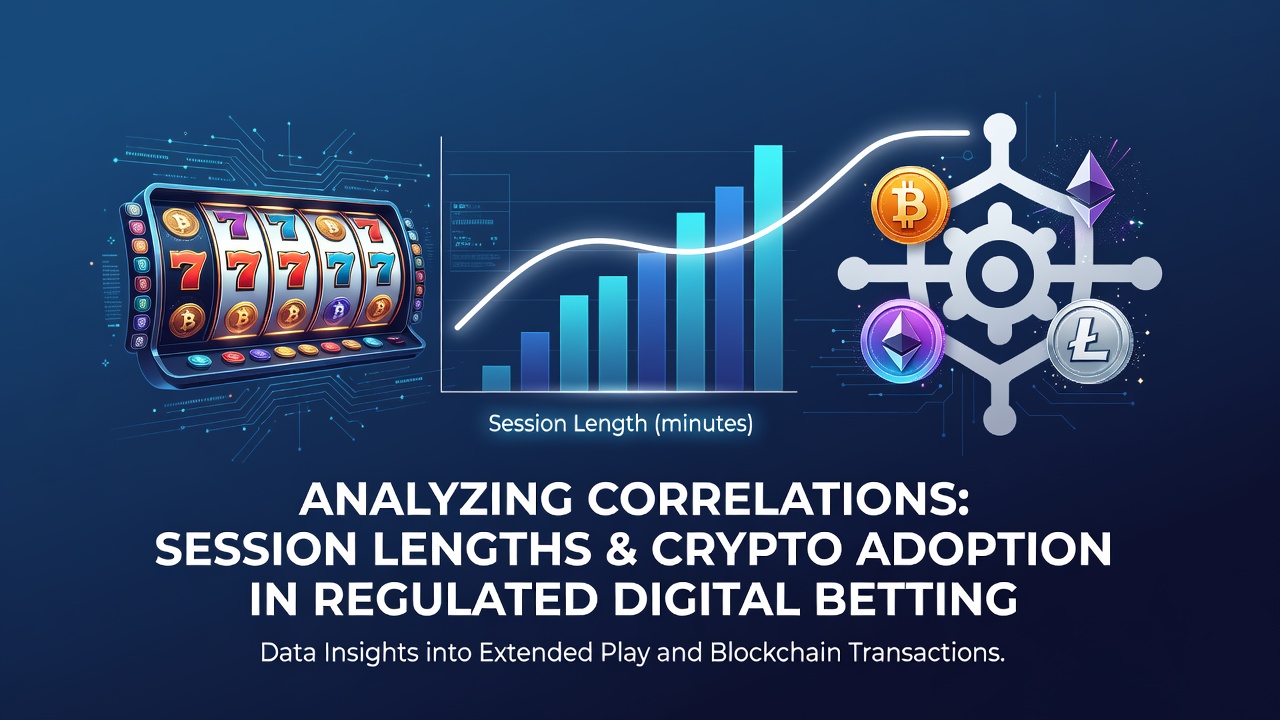 Data visualization showing slot game session durations alongside cryptocurrency transaction volumes in regulated online betting platforms
