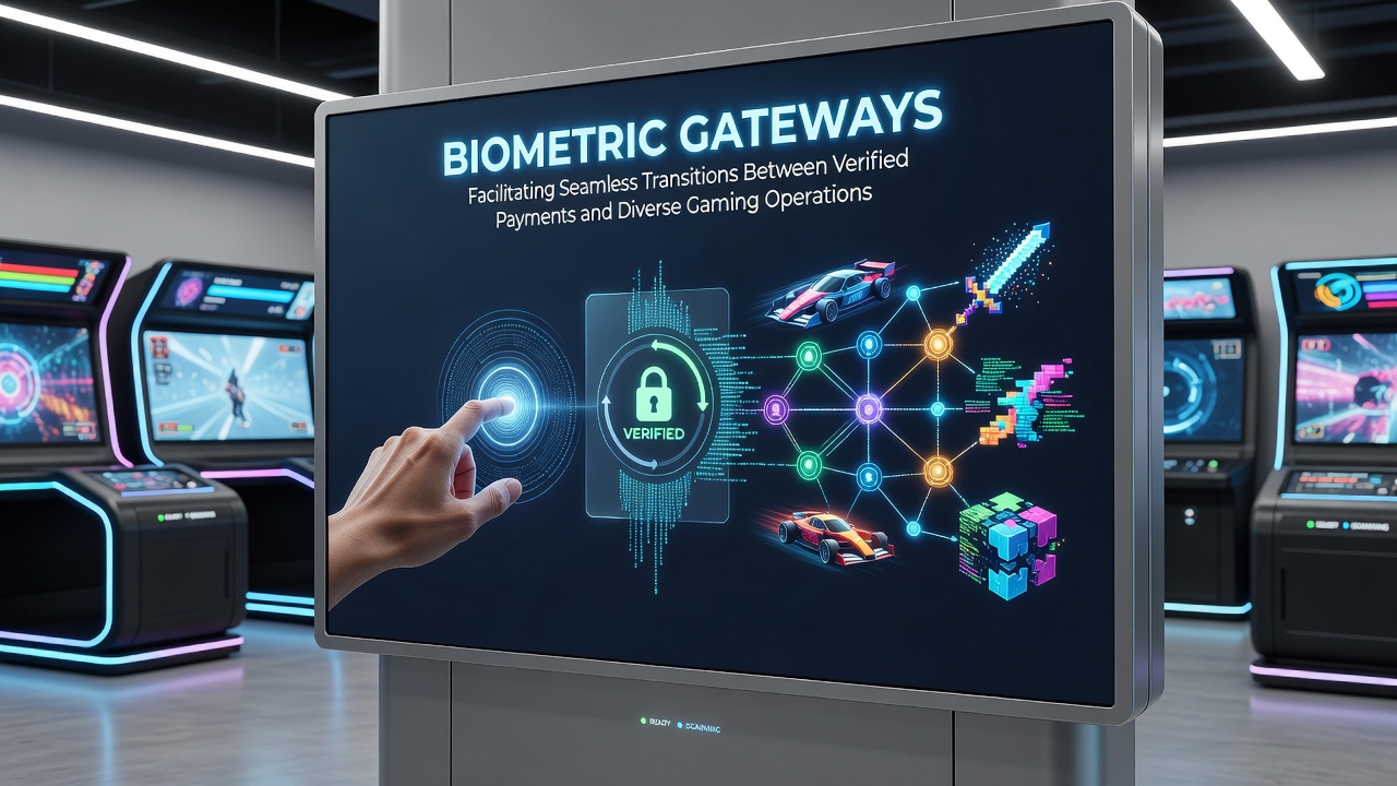 User engaging with mobile gaming interface after biometric payment verification