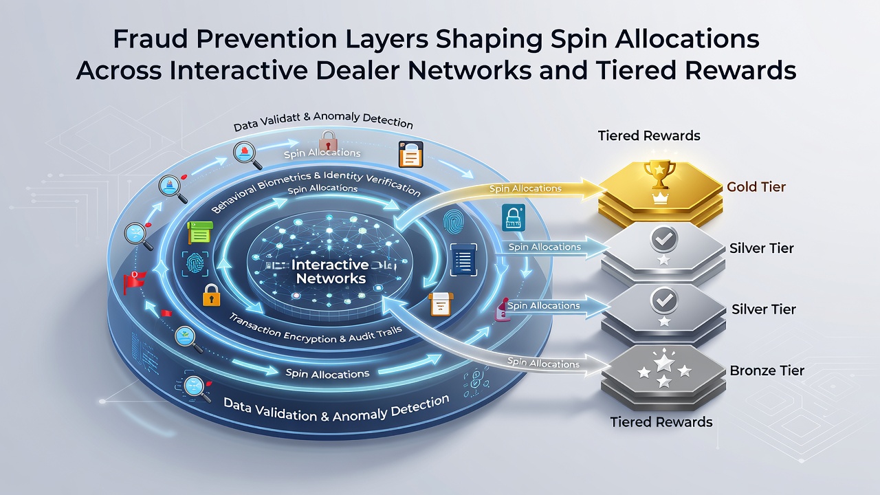 Illustration of tiered reward structures integrated with security checks in interactive dealer platforms