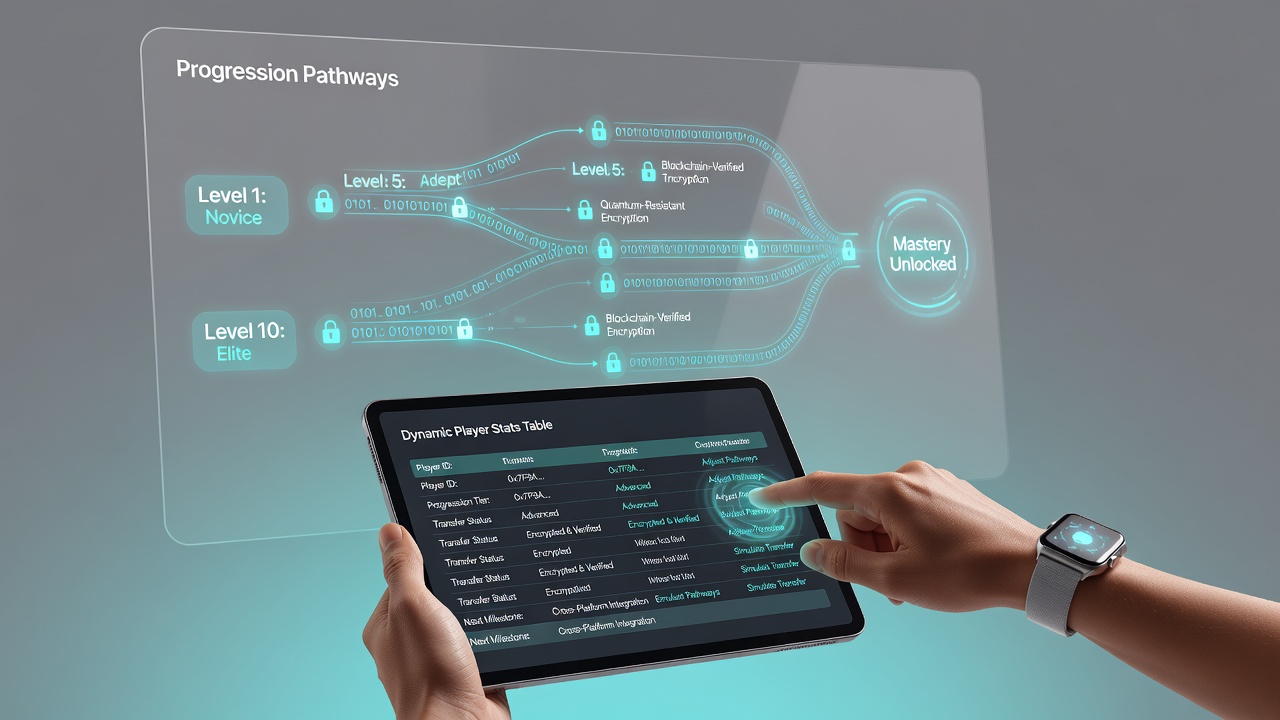 Dynamic live dealer table interface on a smartphone with progression indicators and encrypted transaction prompts